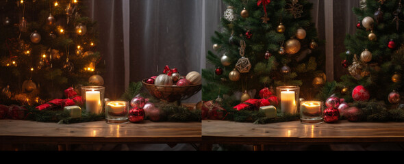 Fototapeta na wymiar copy celebration festive christmas new table year space light holiday decoration. Generative AI.