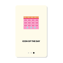 Burning fat flat icon. Weight, calorie calendar isolated vector. Beauty and health concept. Vector illustration symbol elements for web design and apps