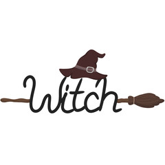 Halloween alphabet with witch design