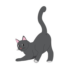 Obraz premium PrintIllustration of a cute black cat