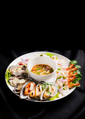 tom yam seafood thai food spicy 