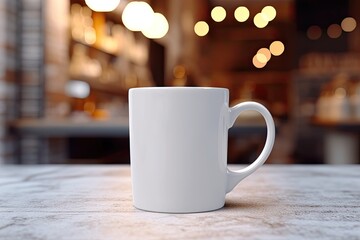 Obraz premium White blank mug mockup photo realistic illustration - Generative AI.