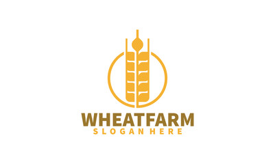 Wheat grain logo design vector. Grain wheat field logo concept  agriculture wheat logo template