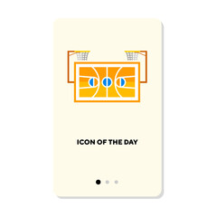 Basketball field flat icon. Basketball field, court isolated sign. Basketball concept. Vector illustration symbol elements for web design and apps