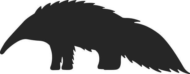 アリクイのシルエットのイラスト