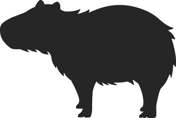 カピパラのシルエットのイラスト