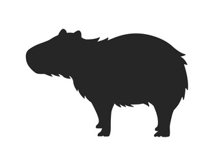 カピパラのシルエットのイラスト