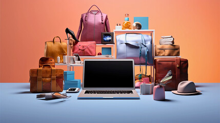 Cyber Monday online shopping, products on show for sales promotion.