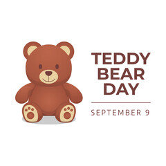 Teddy bear day design template good for celebration. bear vector illustration. flat design. vector eps 10.