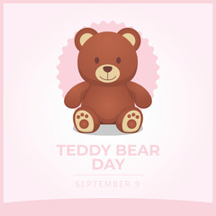 Teddy bear day design template good for celebration. bear vector illustration. flat design. vector eps 10.
