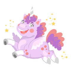 Cute cartoon character happy unicorn vector illustration 22