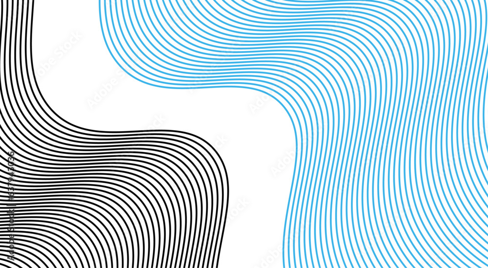 Poster abstract blue background pattern of lines. wavy stripes curved line vector.