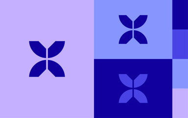 creative logo design to letter X  symbol mark, shape logo design, vector logo design, icon brand with a color palette,  Symbol graphics  