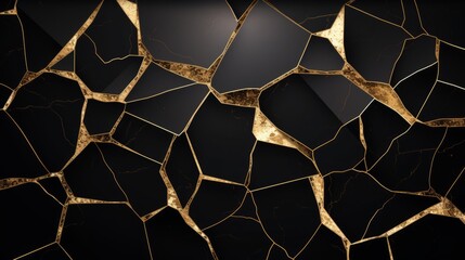 Gold cracked vector card. Beautiful illustration picture. Generative AI