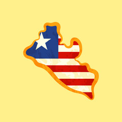 Liberia - Map colored with the flag