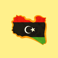 Libya - Map colored with the flag