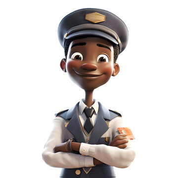 3D Illustration of a Kid Boy in Pilot Costume with Credit Card