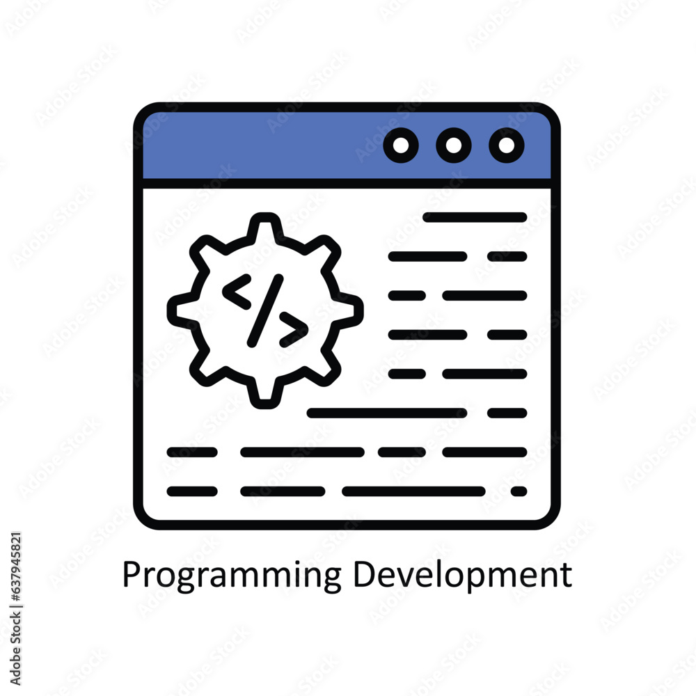 Poster programming development filled outline icon design illustration. product management symbol on white 