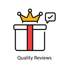 Quality Reviews Filled Outline Icon Design illustration. Product Management Symbol on White background EPS 10 File