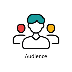 Audience Filled Outline Icon Design illustration. Product Management Symbol on White background EPS 10 File