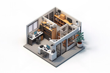 Cute of Prespective Office Room
