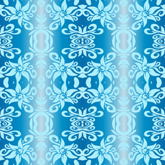Fototapeta premium Seamless design vector Beauty flower line art batik ethnic dayak borneo pattern with colourful gradient 