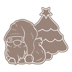 Santa Claus and Christmas tree