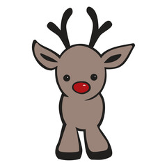 Christmas reindeer character, vector