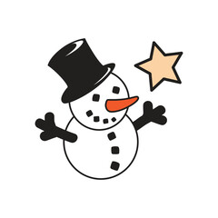 snowman with hat