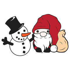 Santa Claus and snowman
