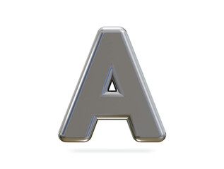 3d silver alphabet text effect