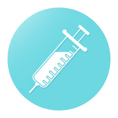blue syringe circle icon
