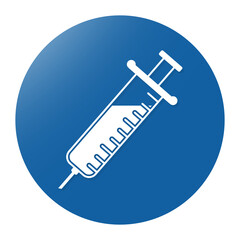 blue syringe circle icon