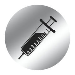 silver syringe circle icon