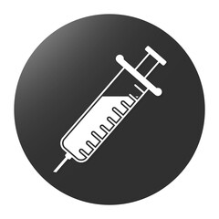 black syringe circle icon