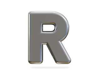 3d silver alphabet text effect