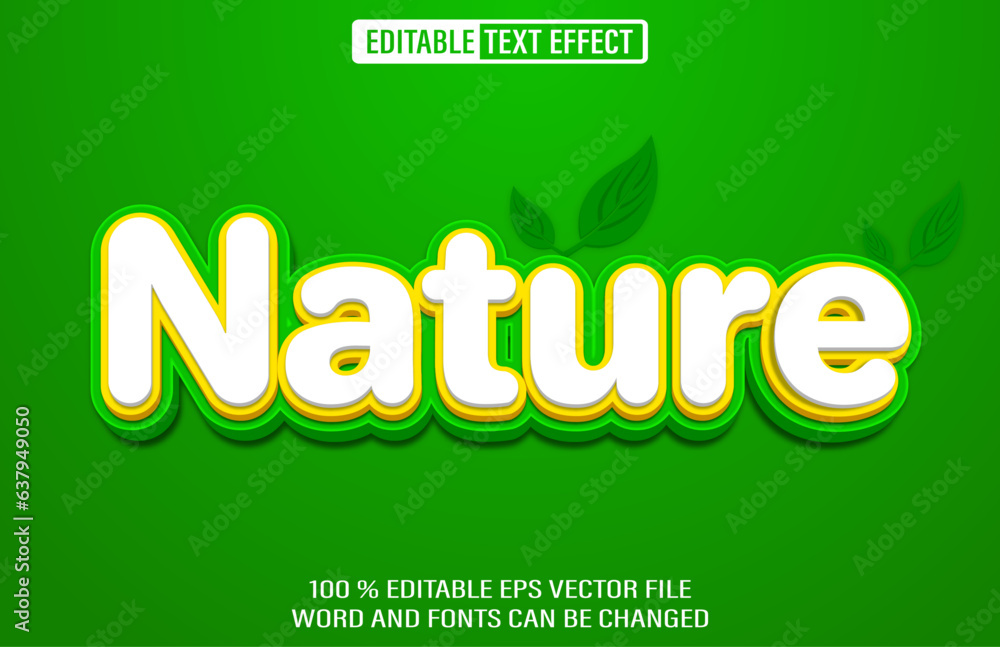 Poster nature editable text effect 3d style template