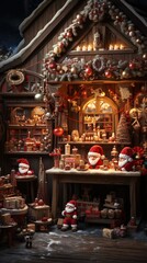 Obraz premium A breathtaking portrayal of a beautiful Christmas scene during winter holidays. Generative AI.