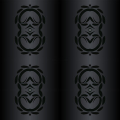 Seamless design vector Beauty flower line art batik ethnic dayak borneo pattern with colourful gradient 