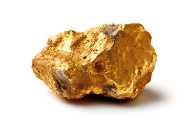Gold nugget isolated on white background