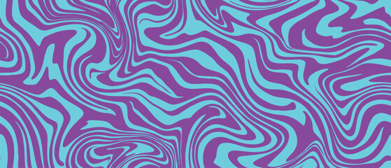 Fototapeta na wymiar Wavy Swirl Colorful Seamless Pattern. Psychedelic swirl seamless pattern. 60s