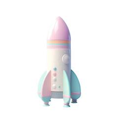 Space rocket isolated on a white background. 3d render illustration.