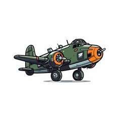 World War II fighter-bomber plane. Generative AI.