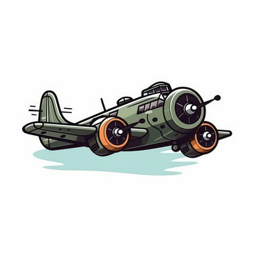 World War II fighter-bomber plane. Generative AI.