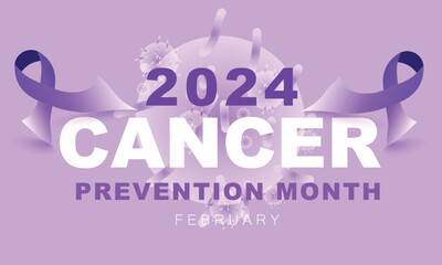 National Cancer prevention month. background, banner, card, poster, template. Vector illustration.