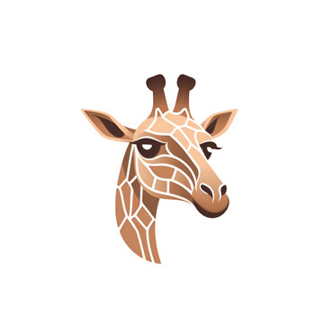 Giraffe head isolated on a white background. Vector illustration.