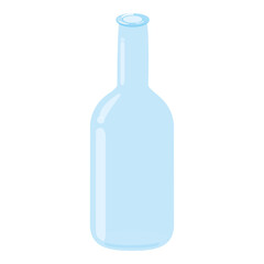 Cute transparent blue glass flower vase, jar. Isolated on white background, flat design, EPS10 vector