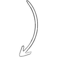 Arrow hand drawing for decoration and design.
