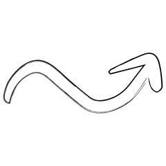 Arrow hand drawing for decoration and design.
