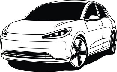 EV Electric Vehicle Logo Monochrome Design Style